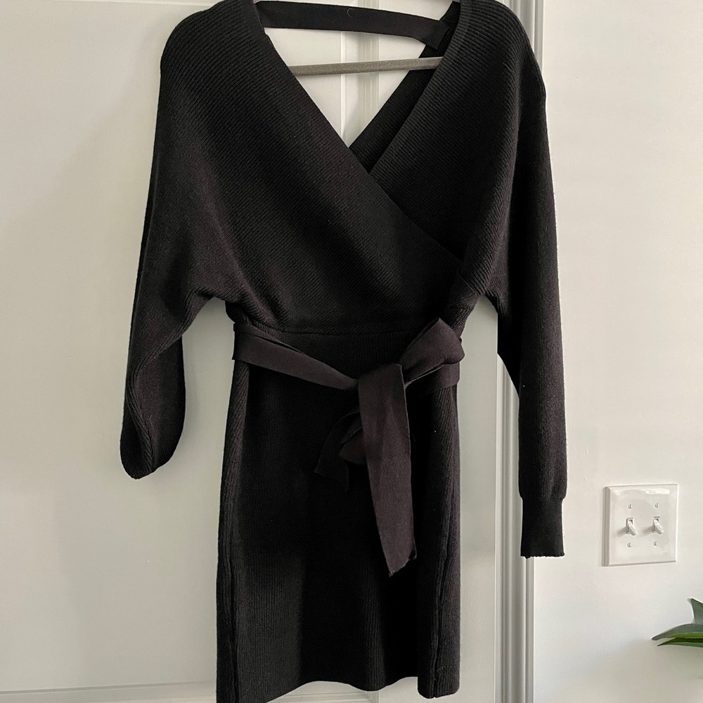 Black Mini Sweater Dress